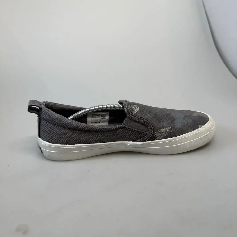 Sperry Crest Twin Gore Womens 9M Silver Blue Metallic Camo Sneakers EUC